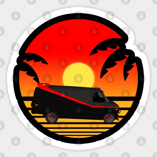 A Team Sunset - Beach - Palm Trees Sticker by Barn Shirt USA